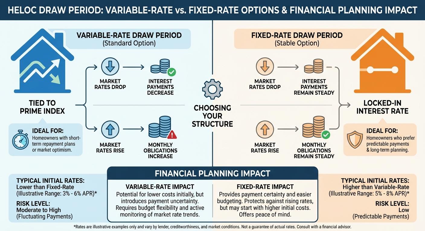 Create a professional infographic about this content. Context: Choosing between a variable-rate and 