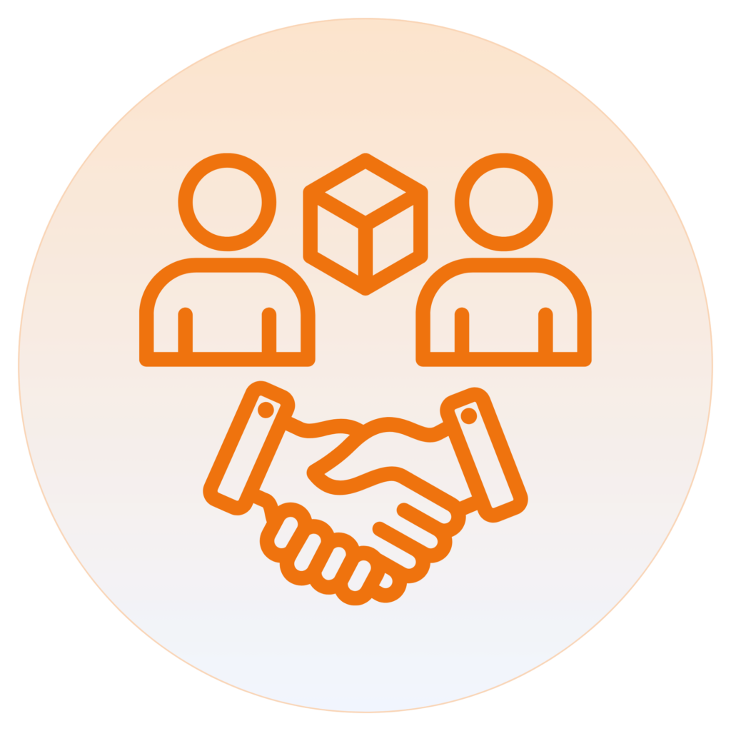 Icon representing long-term client relationship focused service