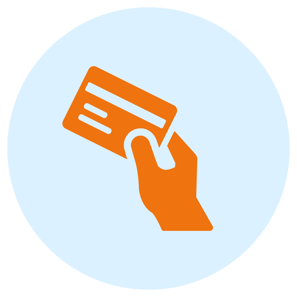 Icon showing a payment card representing reduced mortgage payments during the initial ARM period