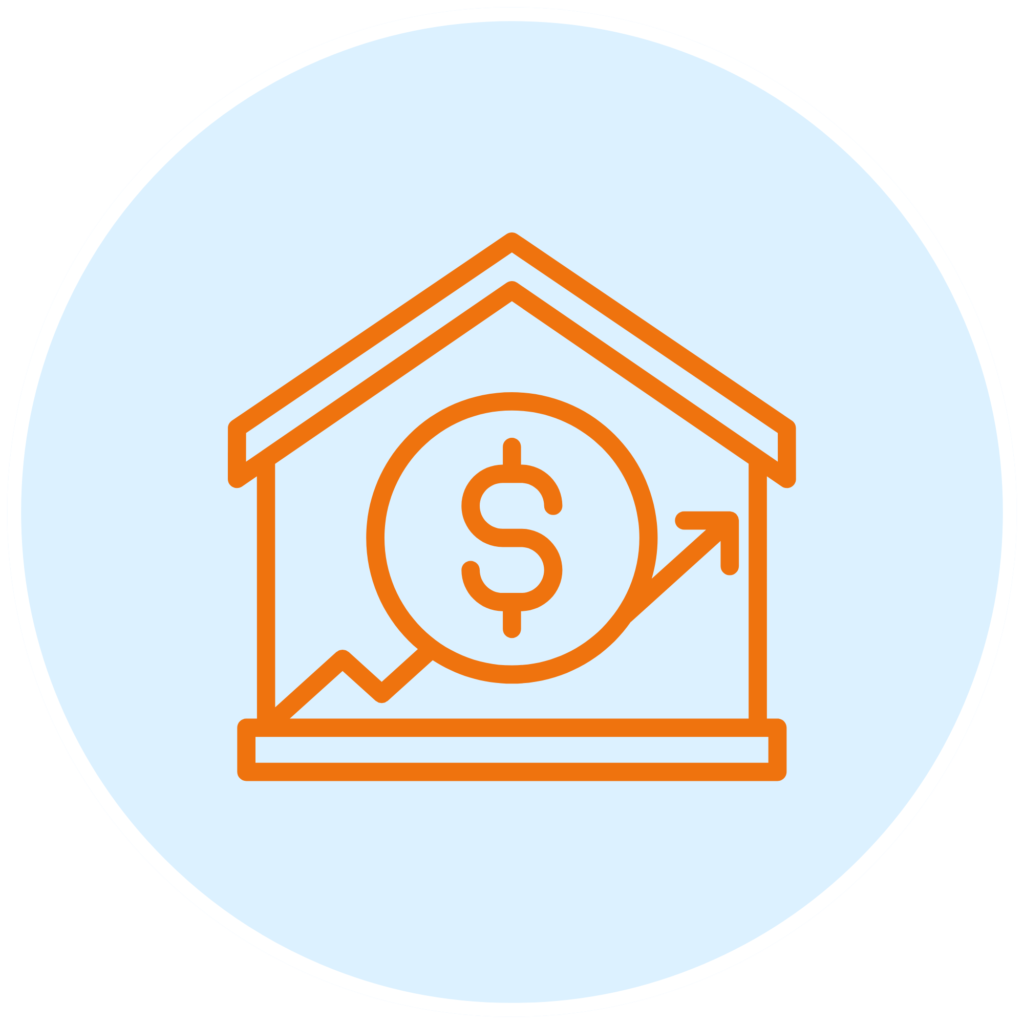 House icon with dollar sign representing access to home equity