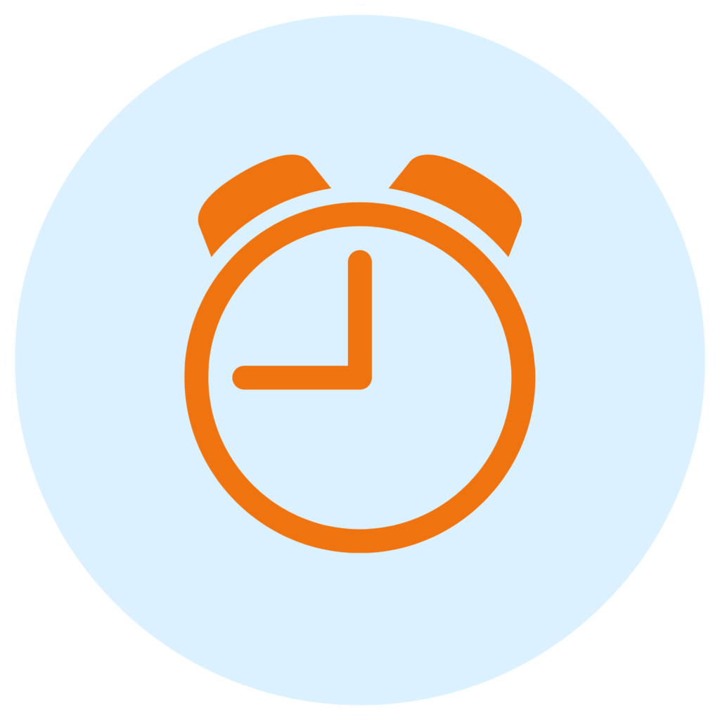 Clock representing time saved during the homebuying process