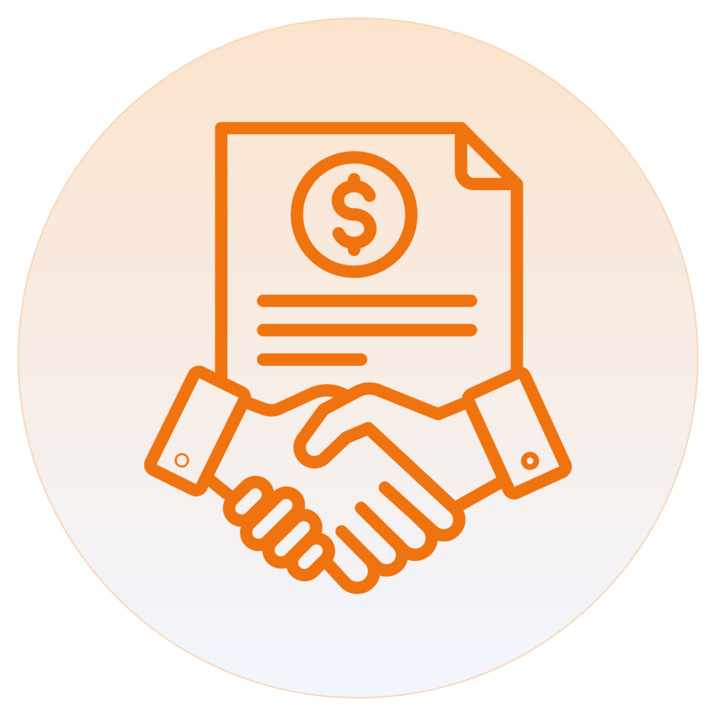 Icon representing VA, FHA, conventional, jumbo, HELOC, DSCR, and investment property financing
