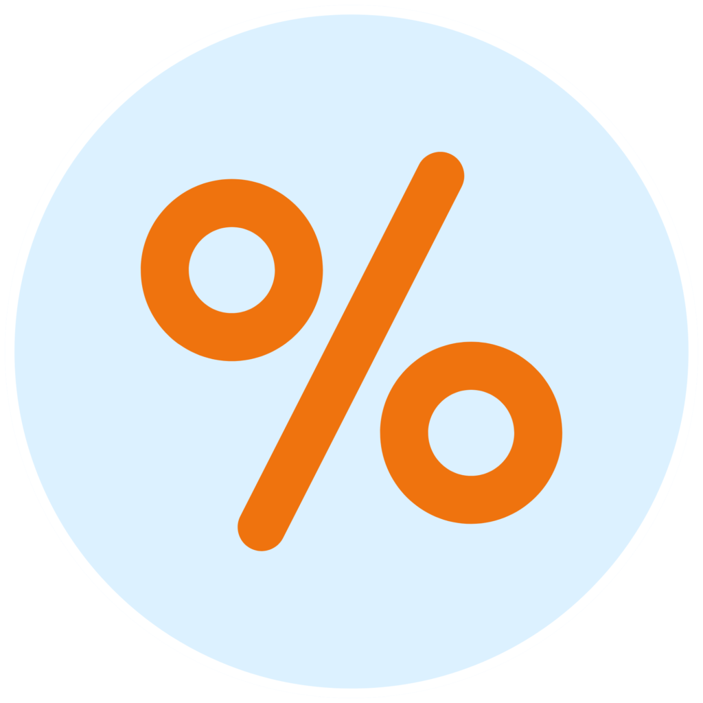 Percentage symbol representing a potentially lower mortgage rate