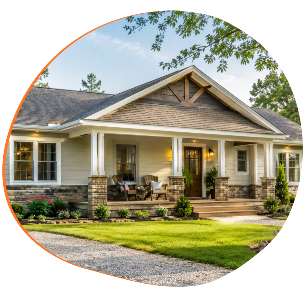 Single-family home in a rural residential setting