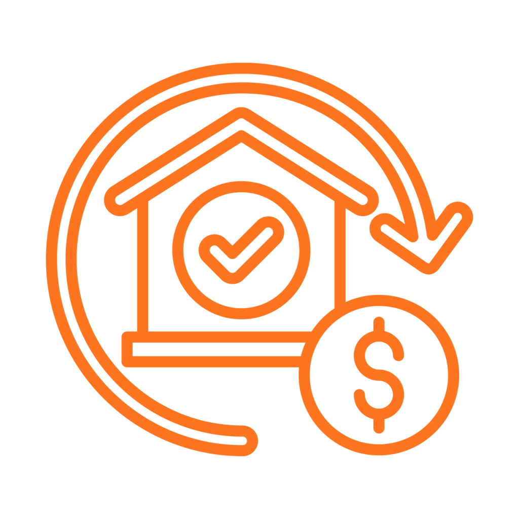 Home financing icon representing refinancing an existing home loan with a VA loan