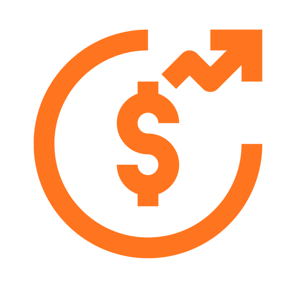 Dollar and upward arrow icon representing potentially higher interest rates for alternative document loans.