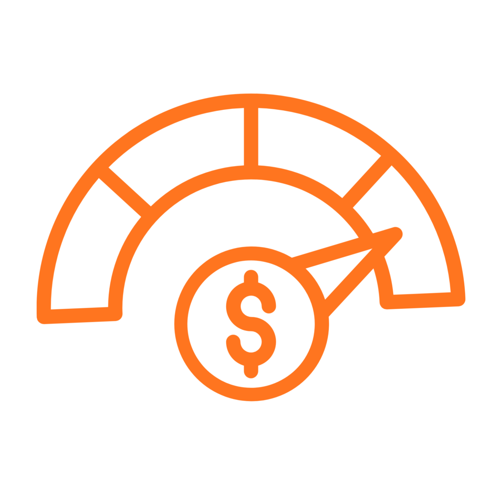 Credit gauge icon representing strong credit profiles for alternative document loans.