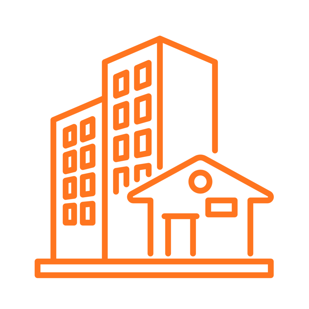 Multi-unit building icon representing residential rental properties eligible for DSCR financing