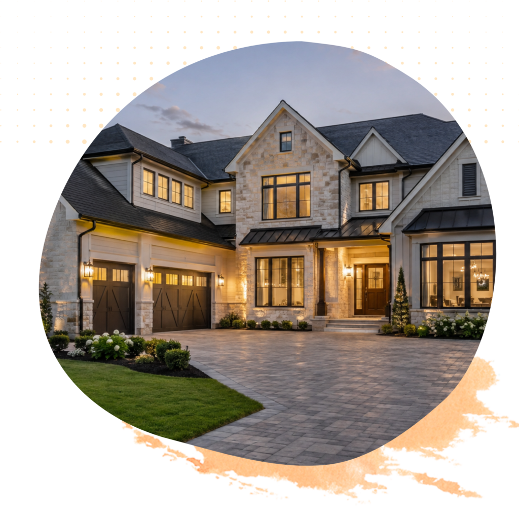 Large upscale home representing financing for a higher-value property with a jumbo loan