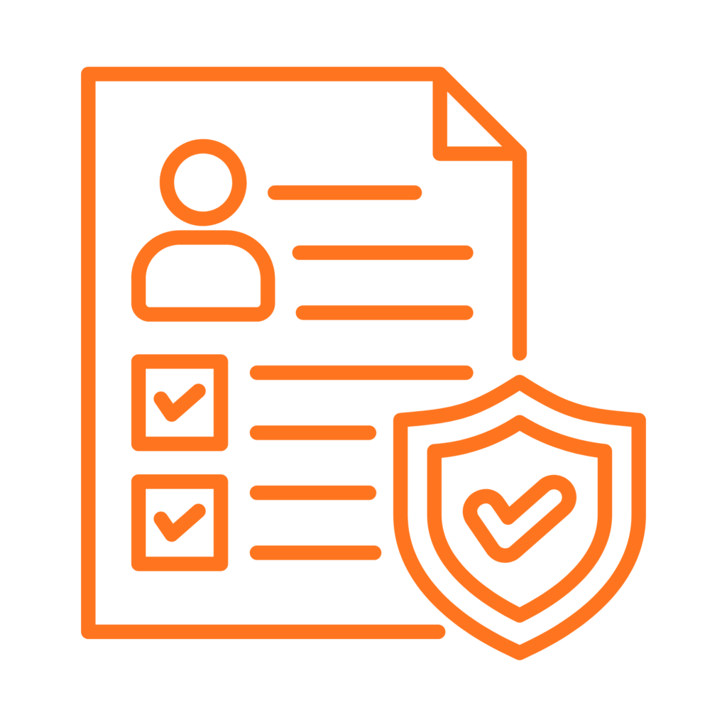 Document and shield icon representing reverse mortgage requirements and loan review.